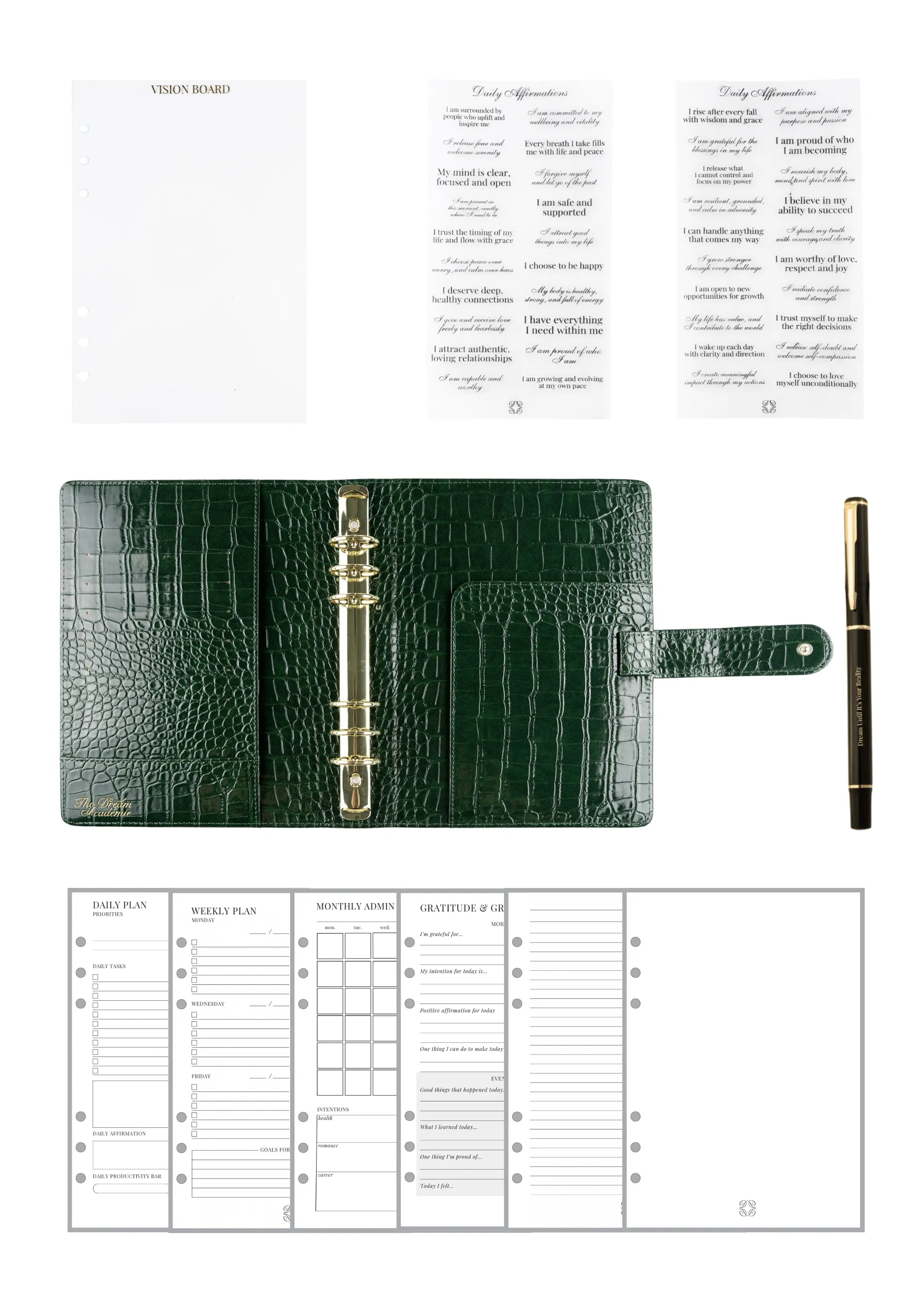 Green Croc A5 Planner The Dream Académie