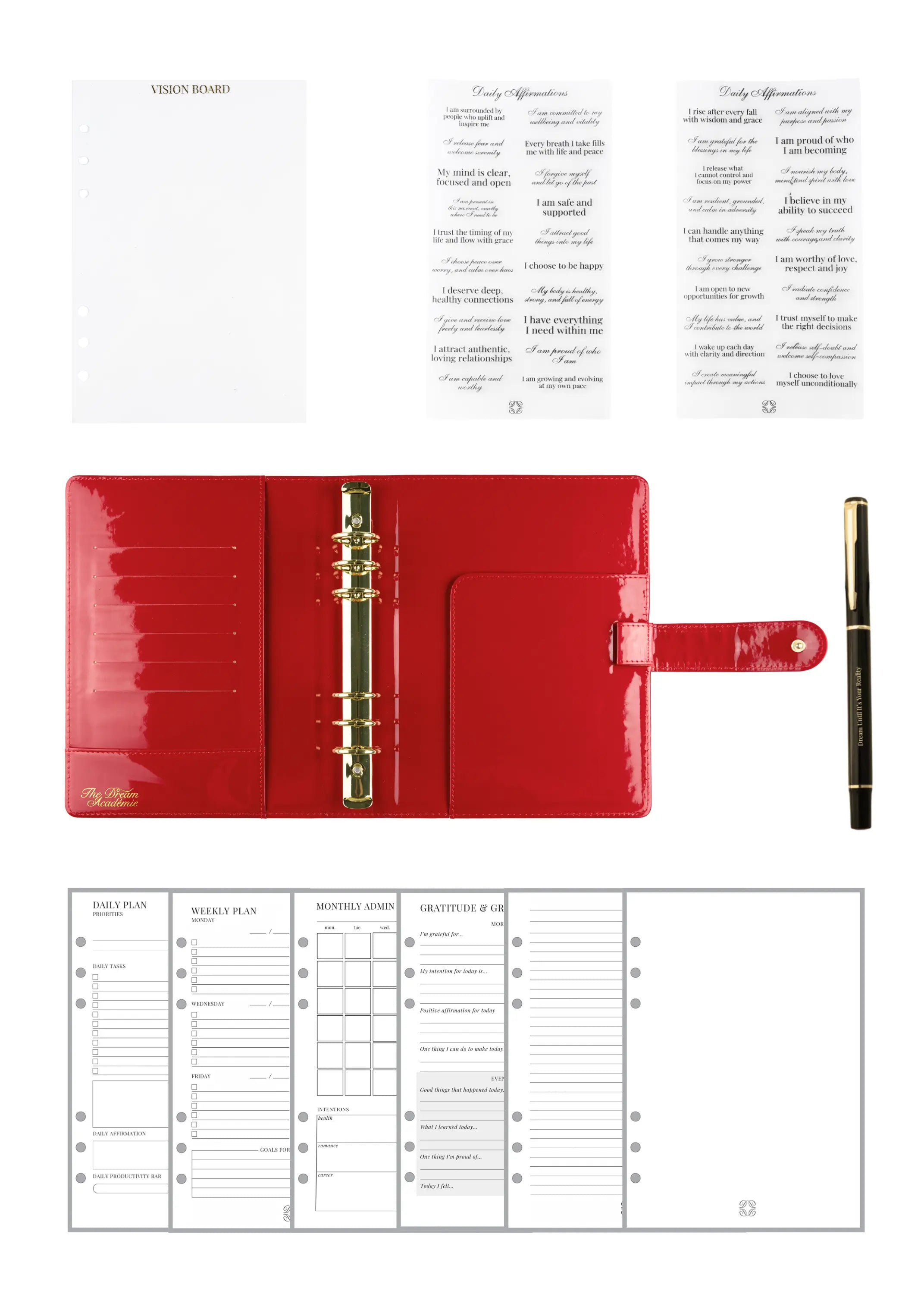 Cherry Red A5 Planner The Dream Académie