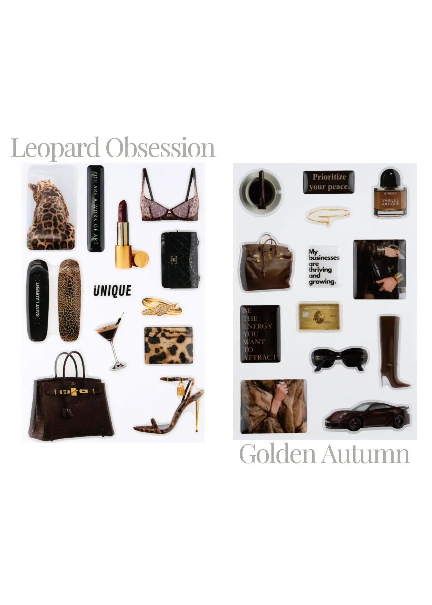 Leopard Obsession & Golden Autumn Sticker Set Bundle The Dream Académie