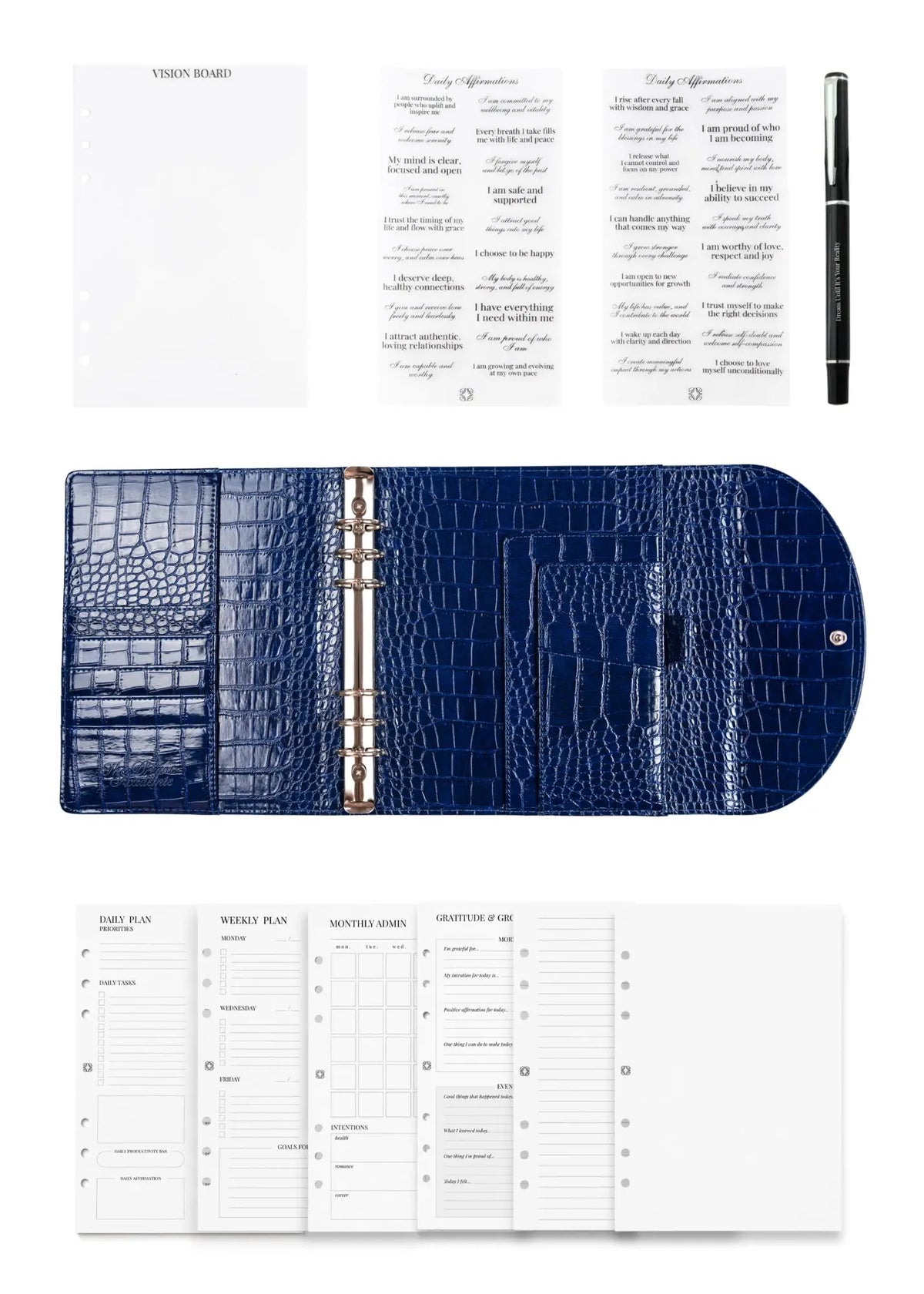 Sapphire Croc A5 Planner The Dream Académie