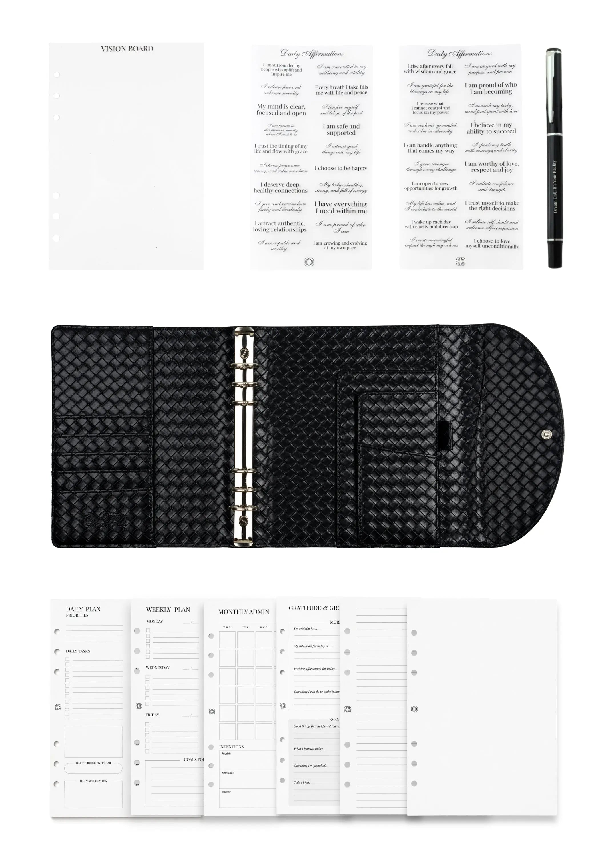 Black Woven A5 Planner The Dream Académie
