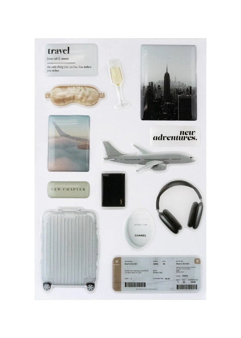 The Travel 3D Epoxy Sticker Set - The Dream Académie