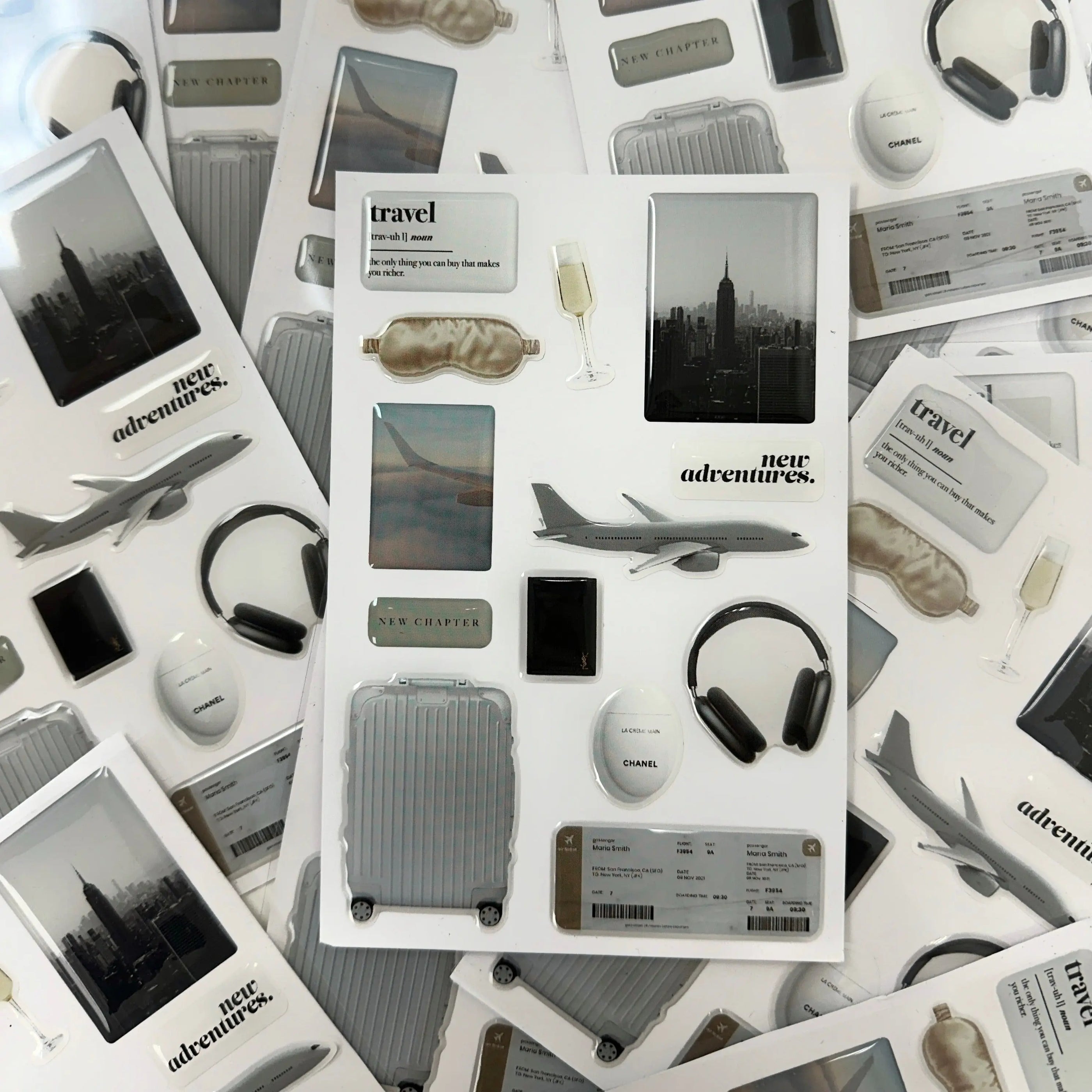 The Travel 3D Epoxy Sticker Set - The Dream Académie
