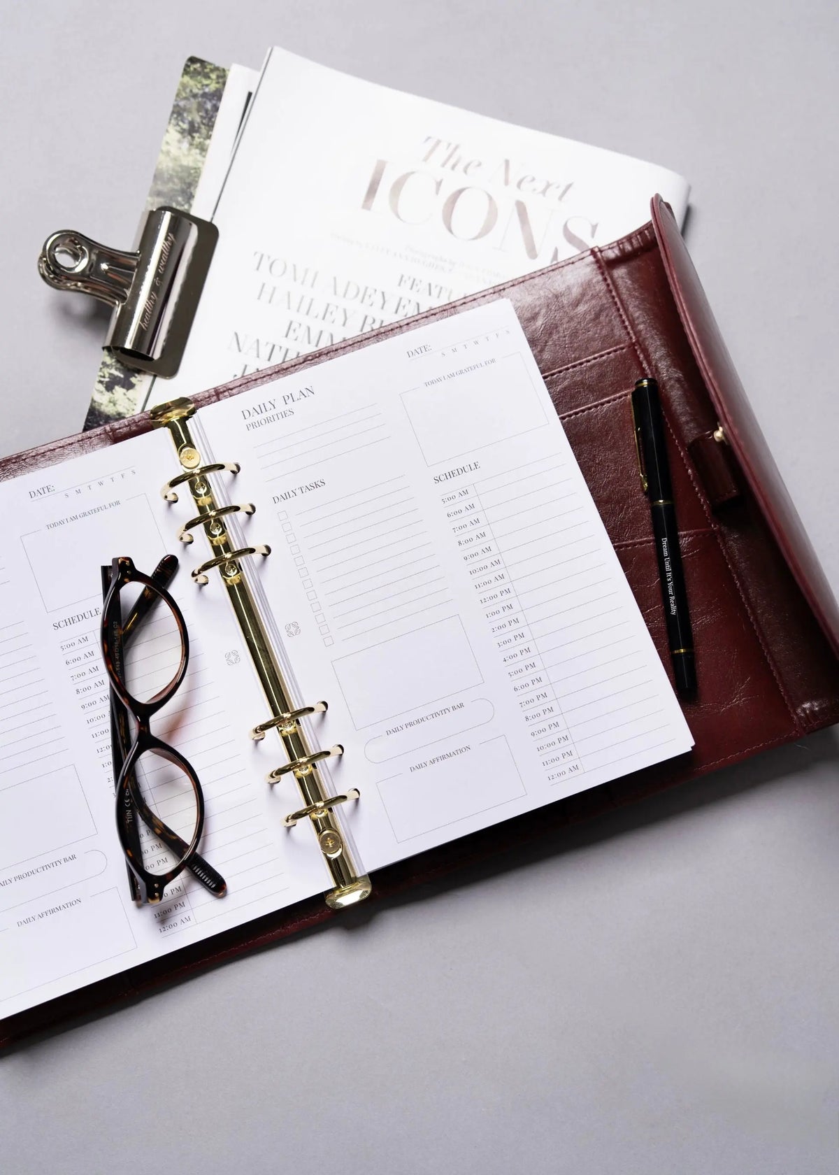 Burgundy A5 Planner The Dream Académie