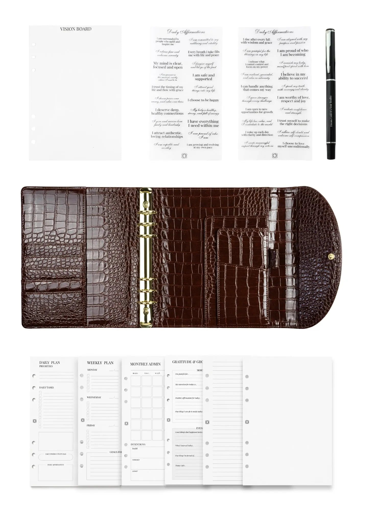 Chocolate Croc A5 Planner The Dream Académie