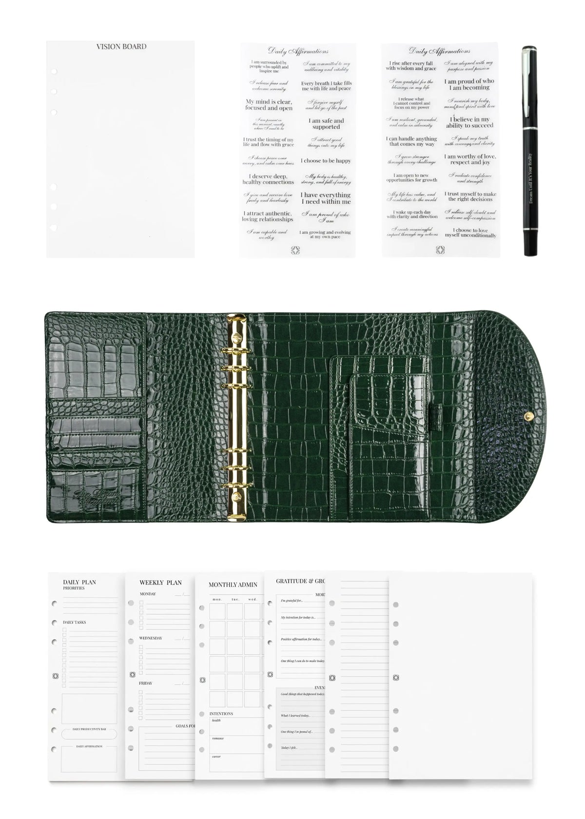 Green Croc A5 Planner The Dream Académie
