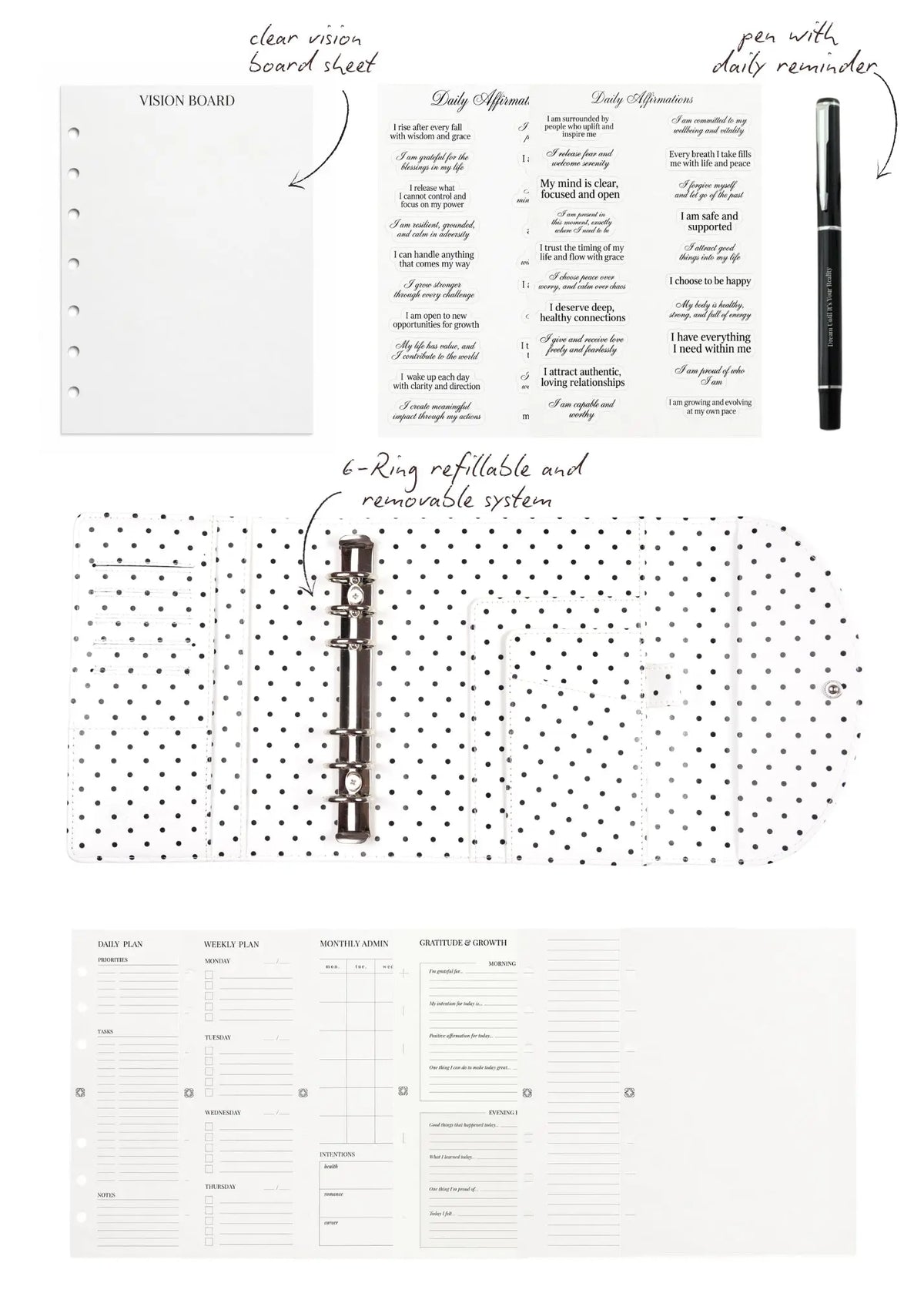 Ivory Polka Dot Personal Wide The Dream Académie