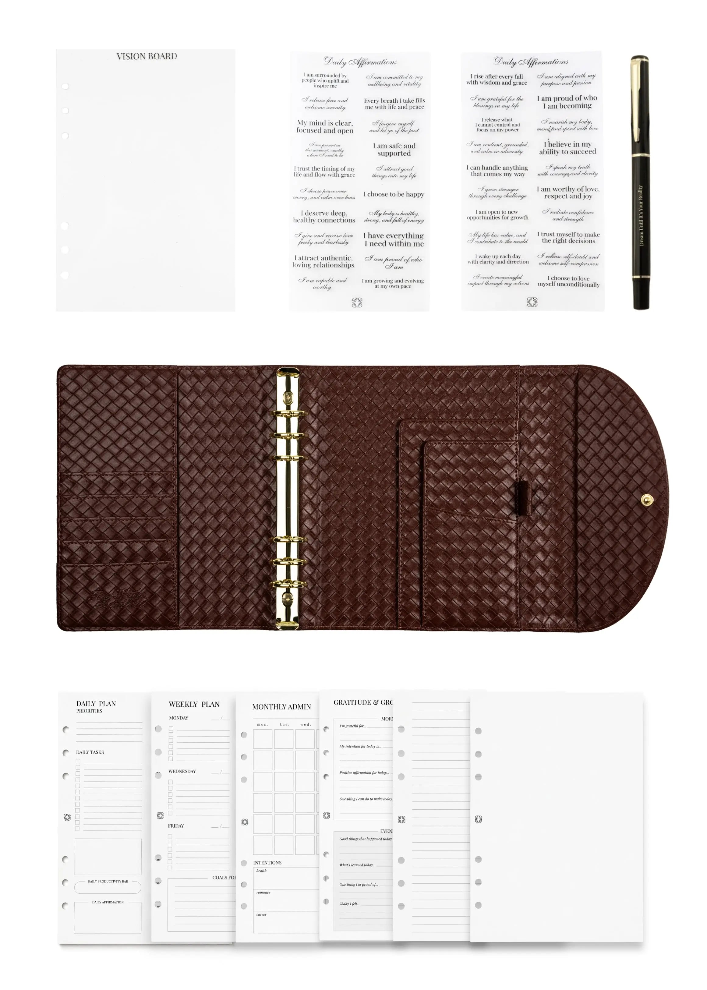 Brown Woven A5 Planner The Dream Académie